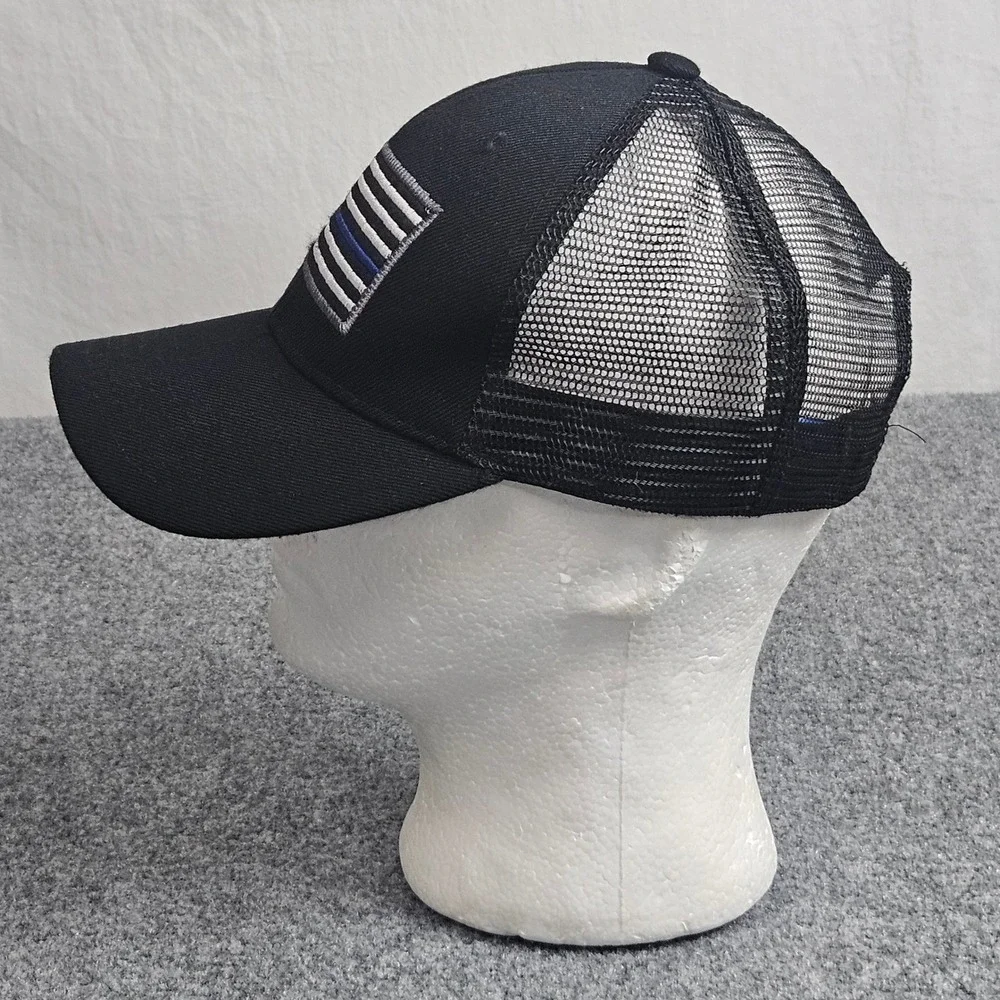 Thin Blue Line American Flag Trucker Hat Black‎ Snapback Cap Patriotic Workwear